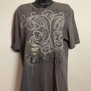 Men's Vintage Short Sleeve Graphic Tee in Charcoal Gray